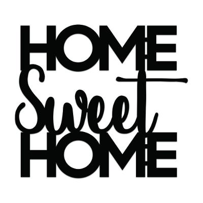 Placas Quadros Decorativos Home Sweet Home 3d Em Mdf 3mm Cor Preto