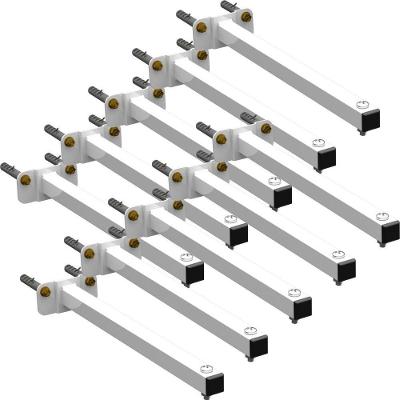 10 Suportes Refletor Base Reta Braço 50 Cm 10 Cjts - Branco