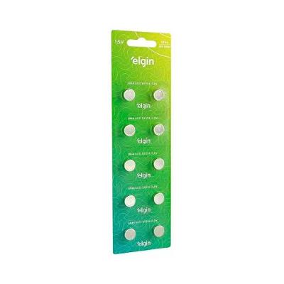 Bateria Alcalina Lr44 Elgin Cartela Com 10 Unidades