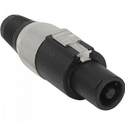 Conector Speakon De Linha Macho 4 Pólos Pgsp0004 Preto-Cinza
