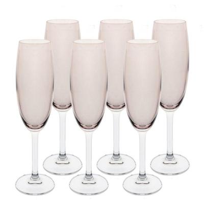 Conjunto Com 06 Taças Para Champagne Fumê Cristal Bohemia 58377 - 220ml