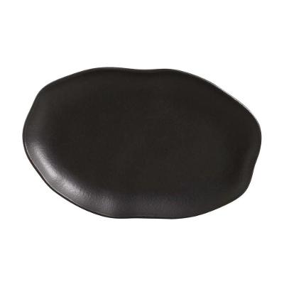 Travessa Oval Em Cerâmica Preto Matte 30x20cm Porto Brasil