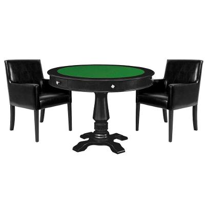 Mesa de Jogos Victoria Redonda Tampo Reversível 2 Cadeiras