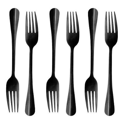 Conjunto Com 06 Garfos Para Mesa Positano Preto 20cm 1279 - Lyor