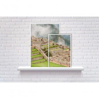 Conjunto Quadros Decorativos De Prateleira 2 Peças Titulos Moldura Branca