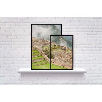 Conjunto Quadros Decorativos De Prateleira 2 Peças Titulos Moldura Preta