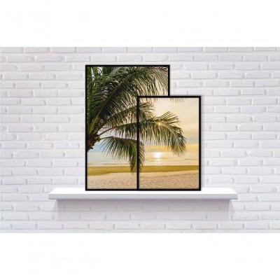 Conjunto Quadros Decorativos De Prateleira 2 Peças Titulos Moldura Preta