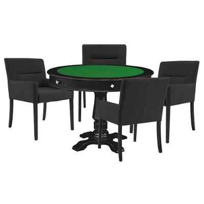 Mesa de Jogos Victoria Redonda Tampo Reversível 4 Cadeiras