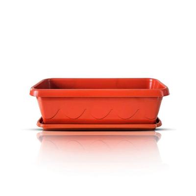 Vaso Floreira Plástico Com Prato 35cm Cerâmica