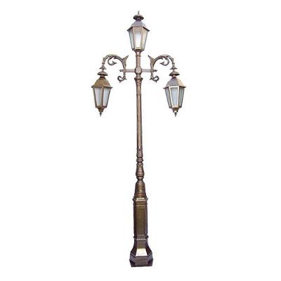 Poste Colonial Paris para Jardim Alumínio 03 Luminária 3,45m