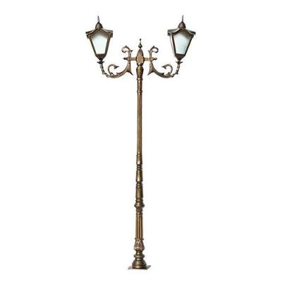 Poste Colonial Bari Para Jardim Alumínio 02 Luminária 2,53M