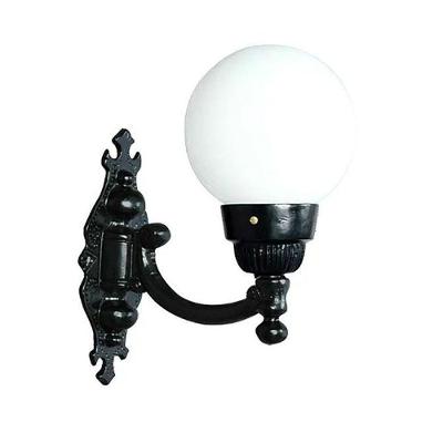 Luminária Globo Pequena 1 com Braço Externa Alumínio 38cm