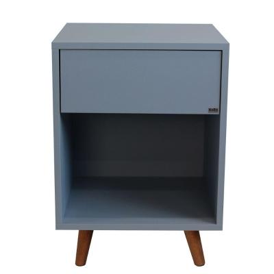 Mesa De Cabeceira 1 Nicho 1 Gaveta 400x550x400 Azul Sereno - Mdf Arauco