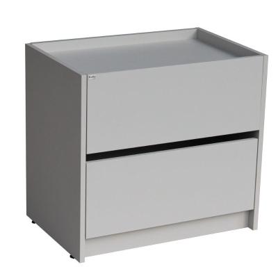 Mesa De Cabeceira 2 Gavetas 600 X 550 X 400 Beton Matt - Kolla Mobilia