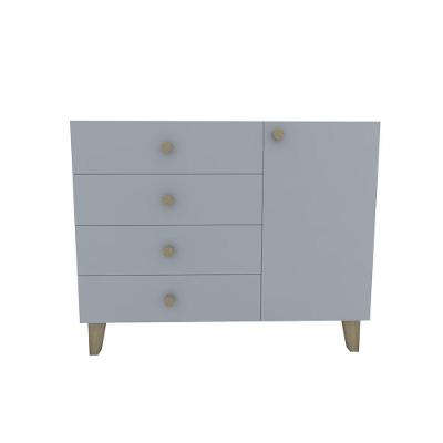Cômoda 4 Gavetas 1 Porta 112x91x47 Beton Matt - Mdf Arauco