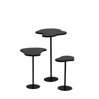 Conjunto De Mesas Orgânicas (g,m,p) Preto Acetinado