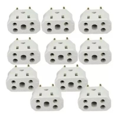 Kit 10 Plug Adaptador De Tomada Bob Esponja 10a-20a 3-2pinos