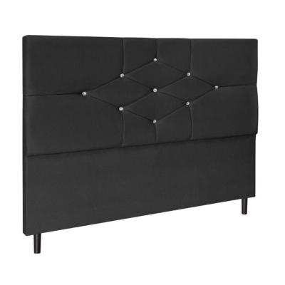 Cabeceira Cama Box Casal 140cm Camboriú Suede Preto E-frame