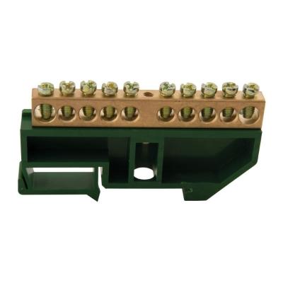 Barramento Terra Din 10 Ligações Tramontina Suporte Verde