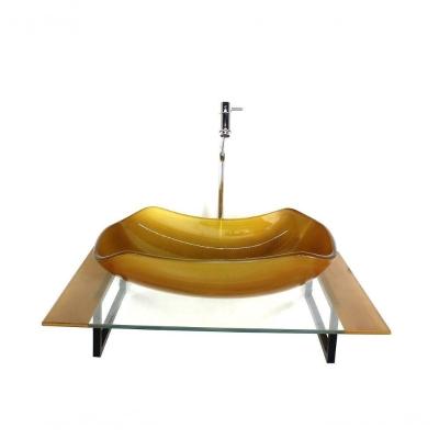 Kit Cuba De Vidro Abaulada Com Tampo E Torneira Valvula