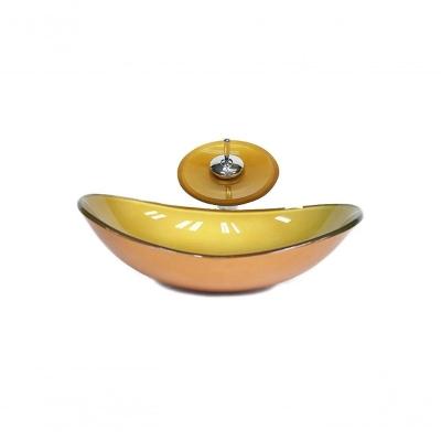 Cuba De Vidro Oval 47cm + Valvula + Torneira Cascata