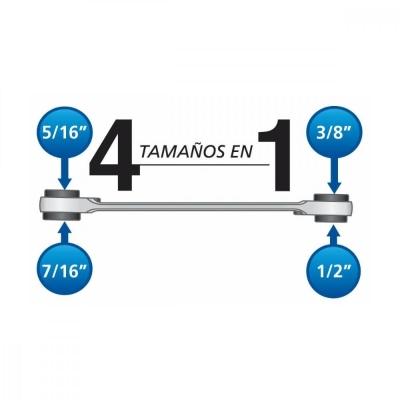 Chave Com Catraca 4 Bocas 5/16´´X3/8´´X7/16´´X1/2´´