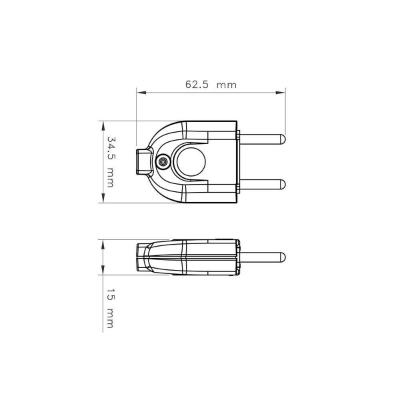 Plugue Macho 2P 10 A 250 V Tramontina Branco