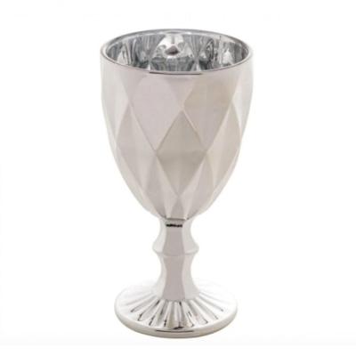 Jogo De 6 Taças De Vidro Diamond Prateada 325Ml - Lyor