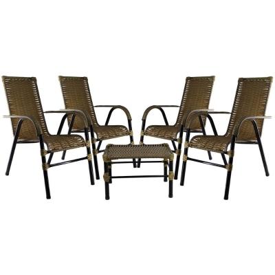 Conjunto Cadeiras Mesa De Centro Bela Edícula Pequi