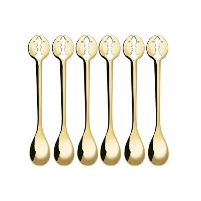 Conjunto De 6 Colheres Café Banhado Ouro 24kl Kiss Bugatti