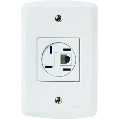 Placa 4x2+ 1 Tomada P-telefone 4p+rj11 Branco Tramontina Branco - 4x2