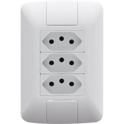 Placa 4x2+ 3 Tomadas 2p+t 20a-250v Branco Branco - 250v