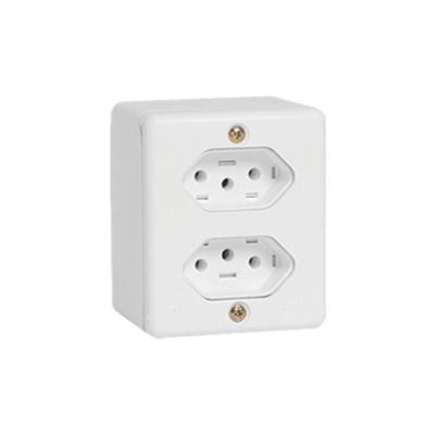Tomada Sobrepor Dupla 250v 10a 63120 Ilumi Branco - 250v