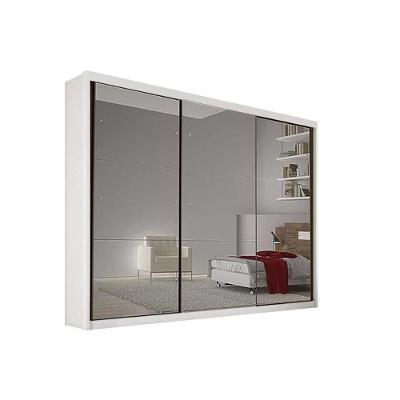 Guarda Roupa Casal 3 Portas de Correr e 8 Gavetas c/ 3 Espelhos Atlanta/Passion Branco - Novo Horizonte