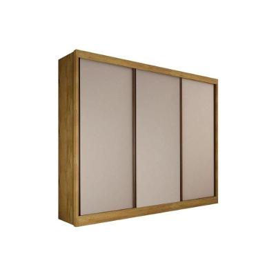 Guarda Roupa Casal 3 Portas de Correr e 6 Gavetas Diamond/Londres Freijo Cumaru c/ Fendi - Novo Horizonte