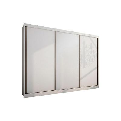 Guarda Roupa Casal 3 Portas de Correr e 4 Gavetas Diamond/Londres Branco - Novo Horizonte
