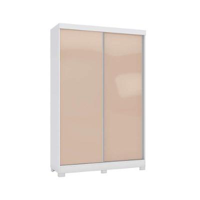 Guarda Roupa Solteiro 2 Portas de Correr e 2 Gavetas c/Pés N571 Branco/Macadamia - Kappesberg