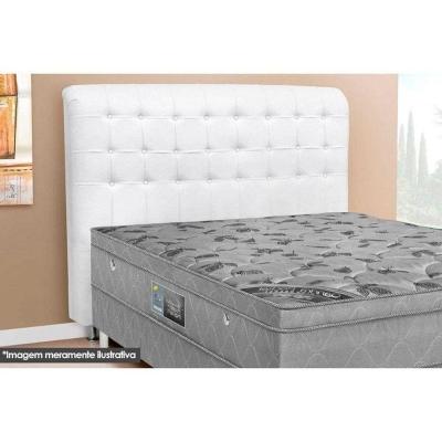 Cabeceira Cama Box Estofada Casal Casal Dama Plus Courano Branco - Simbal