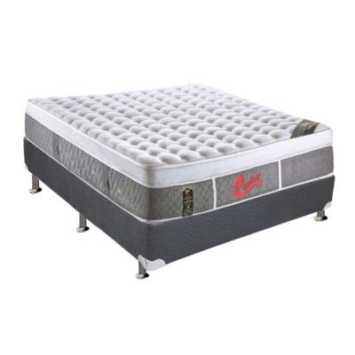 Conjunto Box Casal: Colchão Molas Castor Pocket Light Stress Oxygen New Plush + Base CRC Suede Gray(138x188)