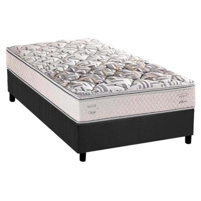 Conjunto Box Solteiro: Colchão Anatômico Herval AG 65 Santorini C1604 ErgoPlus + Base CRC Suede Gray(88x188)