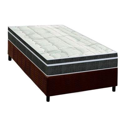 Conjunto Box Solteiro: Colchão Molas Orthoflex Bonnel Venezia + Base Crc Suede Brown(88x188)