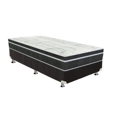 Conjunto Box Solteiro: Colchão Molas Orthoflex Bonnel Venezia + Base Crc Suede Black(88x188)