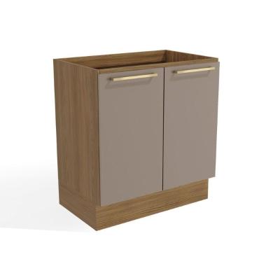 Balcão De Cozinha Botanic M623 C/ 2 Portas S/tampo 80cm Nogueira/fendi - Kappesberg