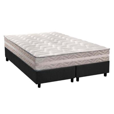Conjunto Box Queen: Colchão Anatômico Paropas D28/AG65 Master + Base CRC Suede Gray(158x198)
