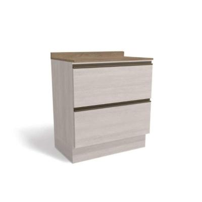 Balcão de Cozinha Maxxi G755 2 Gavetas c/Tampo 80cm Branco/Nogal - Kappesberg