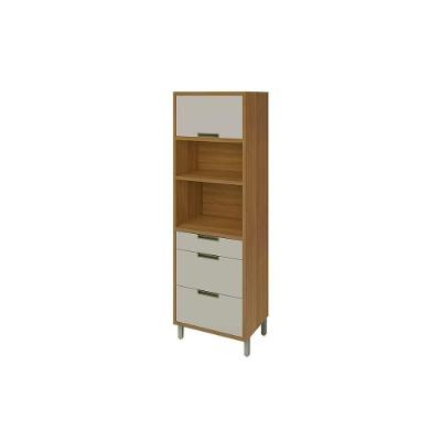 Paneleiro de Cozinha Imperatriz Torre Quente c/1 Porta e 3 Gavetas 70cm Freijo/Off White - Nesher