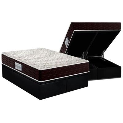 Conjunto Box Baú King: Colchão Espuma Probel D33 Prodormir Advanced + Base Crc Suede Black(193x203)