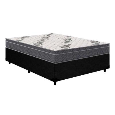 Conjunto Box Casal: Colchão Anatômico Ortobom D33/EP Airtech 100 + Base CRC Courano Black(138x188)