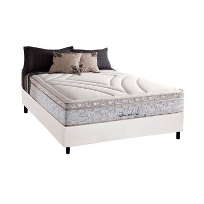 Conjunto Box Casal: Colchão Molas Herval Maxspring American + Base CRC Courano White(138x188)