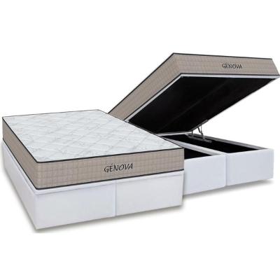 Conjunto Box Baú Queen: Colchão Espuma Orthoflex D45 Genova + Base CRC Courano White(158x198)